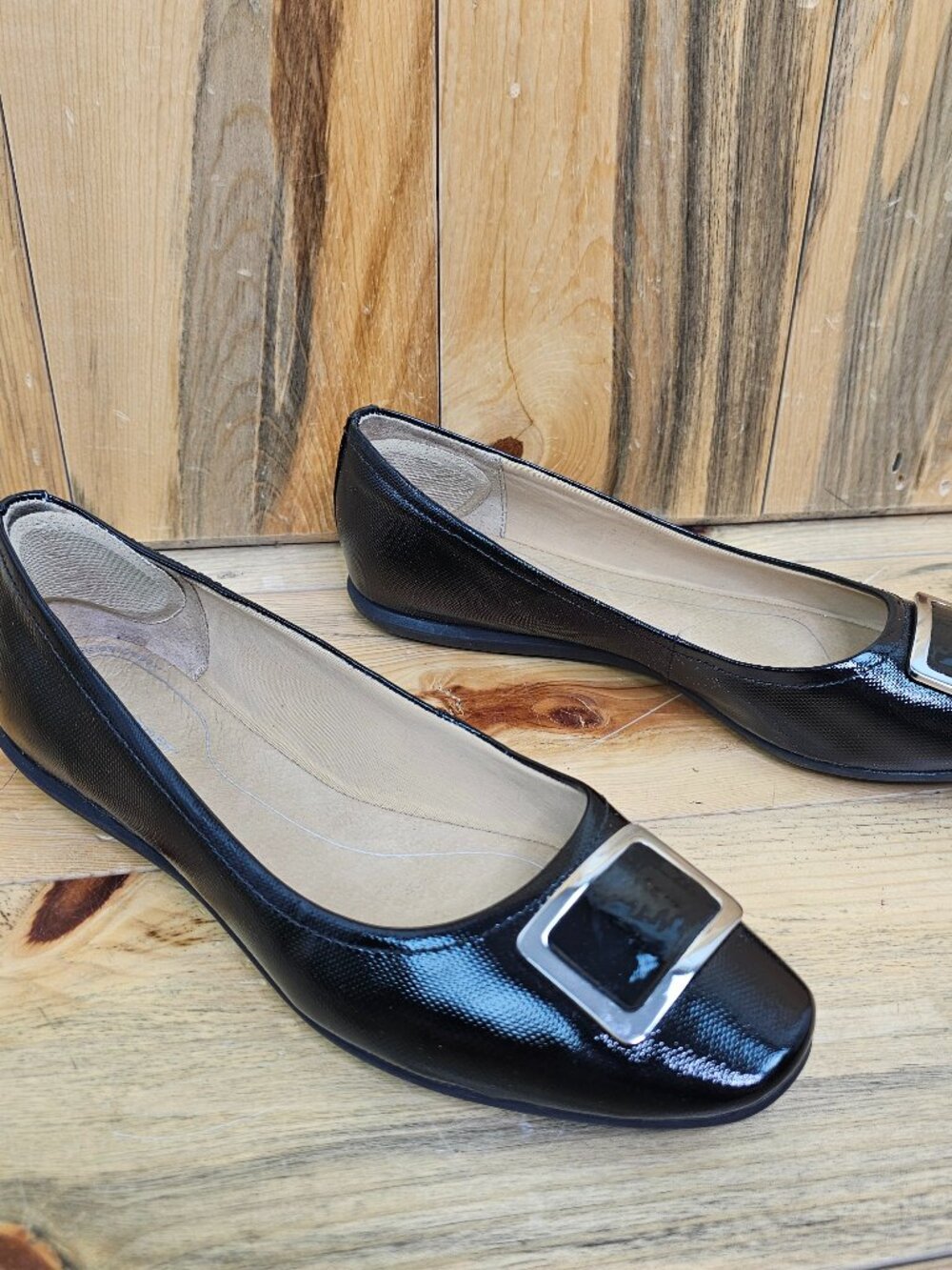 Rockport black Patent Leather Flats Size 6 Wide